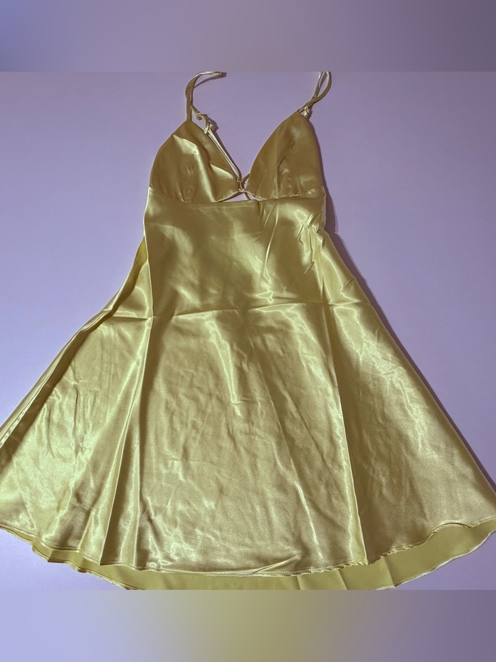 NWT Yellow Satin Slip Dress